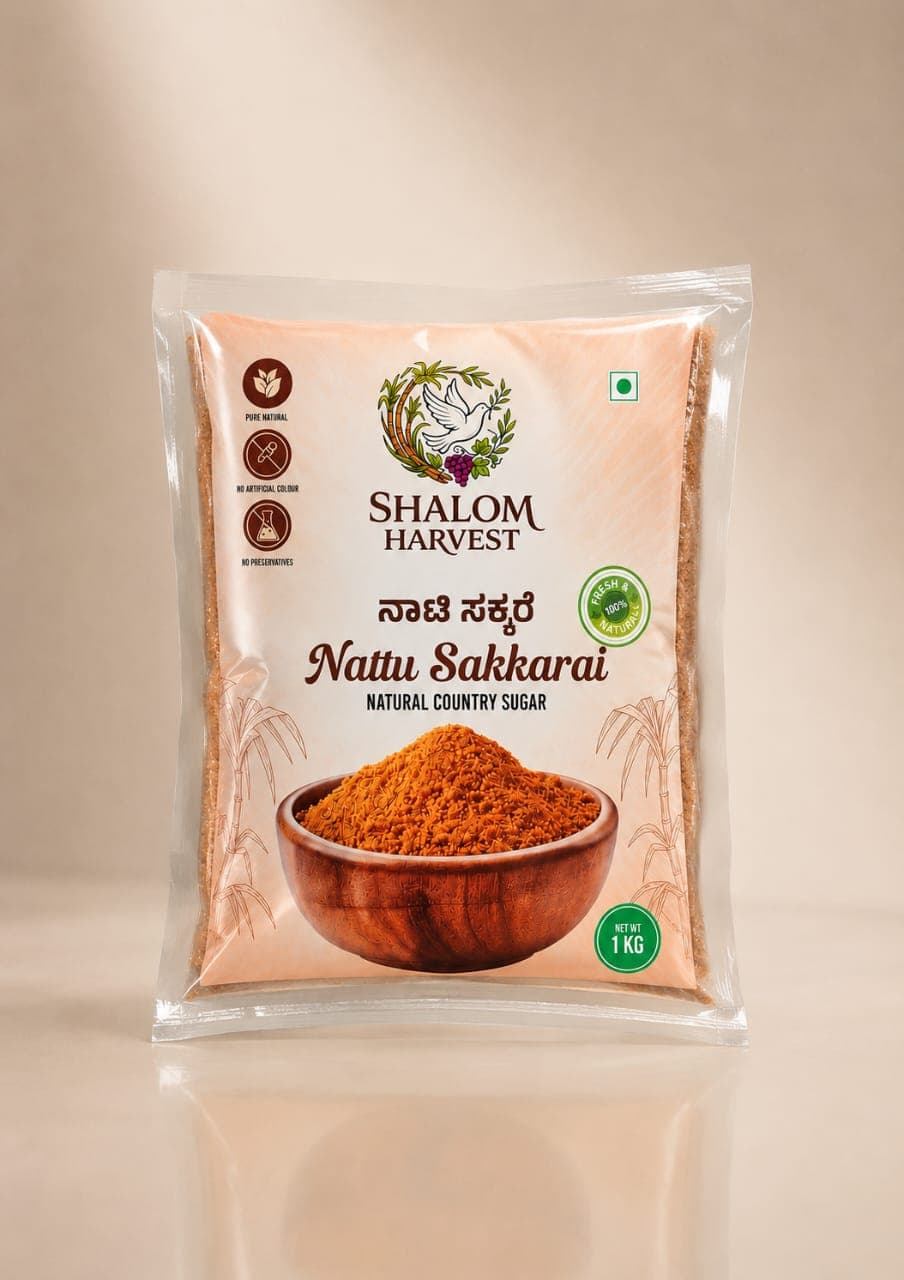 Nattu Sakkarai, Shalom Harvest's natural country sugar